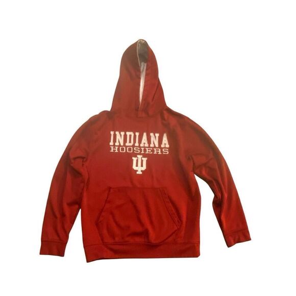 Indiana HOOSIERS Youth XL 16-18 Red Pull Over Hooded Sweat Shirt Coliseum - Picture 6 of 12